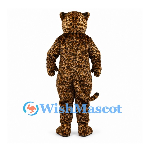 Leopard Mascot Costume with Dark Spotted Body and Tan Belly