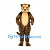 Leopard Mascot Costume with Dark Spotted Body and Tan Belly