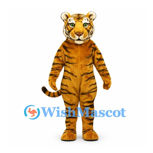 Tiger Mascot Costume in Orange with Narrow Black Stripes