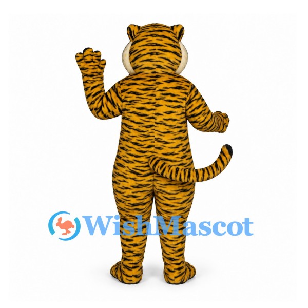 Tiger Mascot Costume in Gold with White Chest and Paw Pads