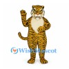 Tiger Mascot Costume in Gold with White Chest and Paw Pads