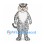 Tiger Mascot Costume in White with Black Stripes and Blue Eyes