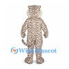 Tiger Mascot Costume in White with Fine Dark Stripes