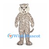 Tiger Mascot Costume in White with Fine Dark Stripes