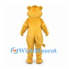 Lion Cub Mascot Costume in Gold with Rounded Ears and Long Tail