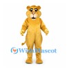 Lion Cub Mascot Costume in Gold with Rounded Ears and Long Tail