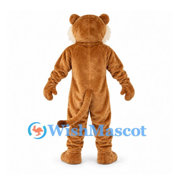 Lion Mascot Costume in Brown with Cream Cheek Mane