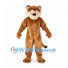 Lion Mascot Costume in Brown with Cream Cheek Mane