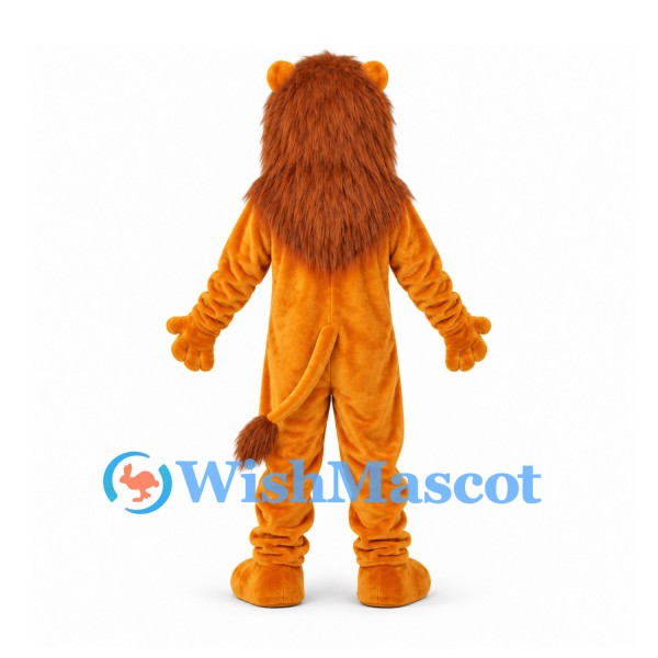 Lion Mascot Costume in Orange with Large Brown Mane