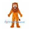 Lion Mascot Costume in Orange with Large Brown Mane