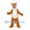 Tiger Mascot Costume in Orange with Narrow Stripes and White Belly