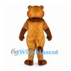 Lion Mascot Costume in Brown with Cream Belly and Rounded Head