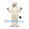 Lion Mascot Costume in Cream with Fluffy Mane and Black Tail Tip