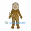 Lion Mascot Costume in Brown with Large Cream Mane