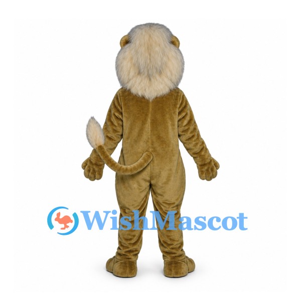 Lion Mascot Costume in Brown with Large Cream Mane