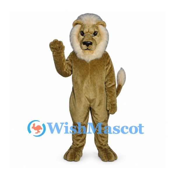 Lion Mascot Costume in Brown with Large Cream Mane
