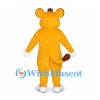 Mouse Mascot Costume in Orange with White Belly and Pink Ears