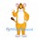 Mouse Mascot Costume in Orange with White Belly and Pink Ears