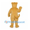 Lioness Mascot Costume in Tan with Rounded Ears and Long Tail