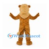 Lion Mascot Costume in Gold with Shaggy Mane and Open Mouth