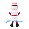 Baseball Character Mascot Costume with Mustache and White Uniform