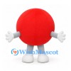 Red Ball Mascot Costume with White Gloves and Boots