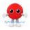 Red Ball Mascot Costume with White Gloves and Boots