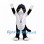 Cat Mascot Costume in Black and White with Baseball Jersey and Cap