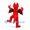 Dragon Mascot Costume in Red with Black Wings and Belly