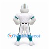 Dolphin Mascot Costume in White and Teal Football Uniform