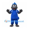 Bird Mascot Costume in Charcoal with Blue Sports Uniform