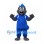 Bird Mascot Costume in Charcoal with Blue Sports Uniform