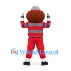 Boy Mascot Costume in Red and Gray Striped Shirt and Beanie