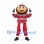 Boy Mascot Costume in Red and Gray Striped Shirt and Beanie