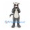 Lemur Mascot Costume in Gray with Striped Tail and Orange Eyes