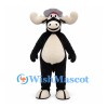 Moose Mascot Costume in Black and Cream with Gray Cap