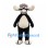 Moose Mascot Costume in Black and Cream with Gray Cap