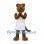 Cougar Mascot Costume in Brown with White Basketball Uniform