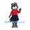 Raccoon Mascot Costume in Red Shirt and Navy Skirt