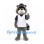 Raccoon Mascot Costume in White Baseball Vest and Navy Cap