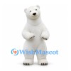 Polar Bear Mascot Costume in White with Rounded Body