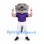 Shark Mascot Costume with Purple Football Jersey and White Trousers