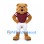 Bulldog Mascot Costume in Tan with Burgundy Football Jersey
