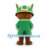 Bear Mascot Costume in Green Wizard Coat and Pointed Ear Hat