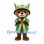 Bear Mascot Costume in Green Wizard Coat and Pointed Ear Hat