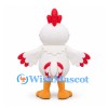 Chicken Mascot Costume in White with Red Comb and Yellow Feet