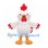 Chicken Mascot Costume in White with Red Comb and Yellow Feet