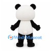 Panda Mascot Costume in Black and White with Round Head