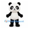 Panda Mascot Costume in Black and White with Round Head