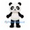 Panda Mascot Costume in Black and White with Round Head